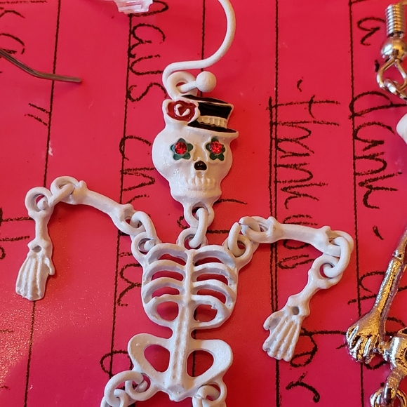 Skeleton Earring Dangles Lot 5 NWT - Picture 2 of 6